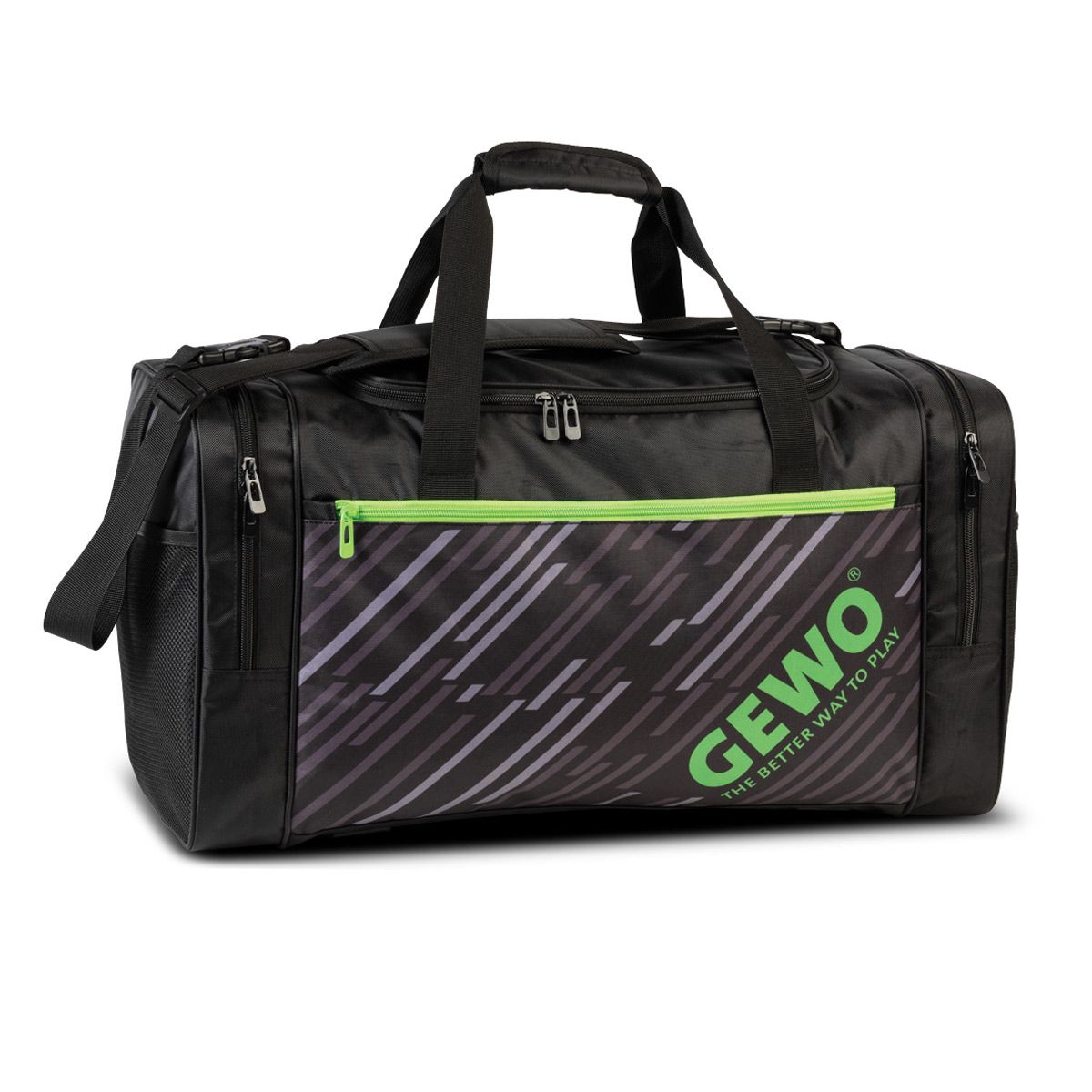 Gewo Borsa Sportiva Stripes L nero/lime