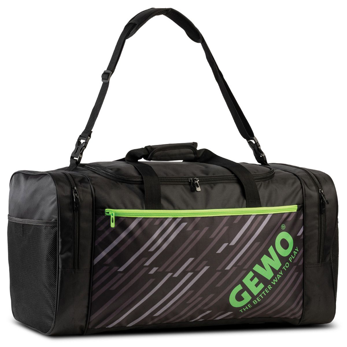 Gewo Borsa Sportiva Stripes XL nero/lime