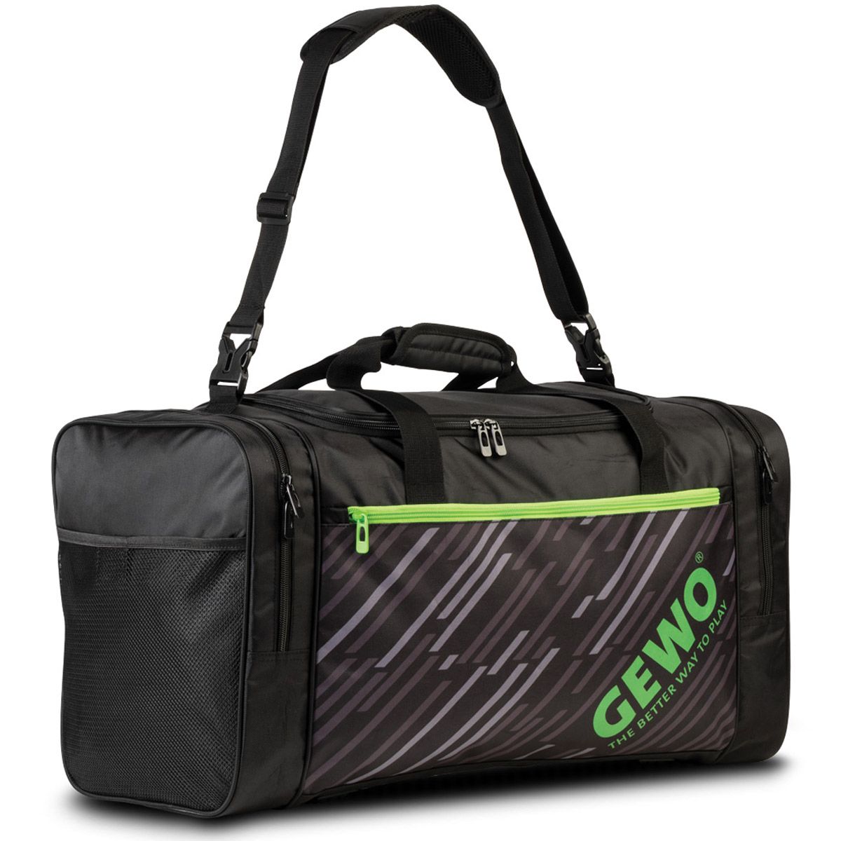 Gewo Borsa Sportiva Stripes L nero/lime