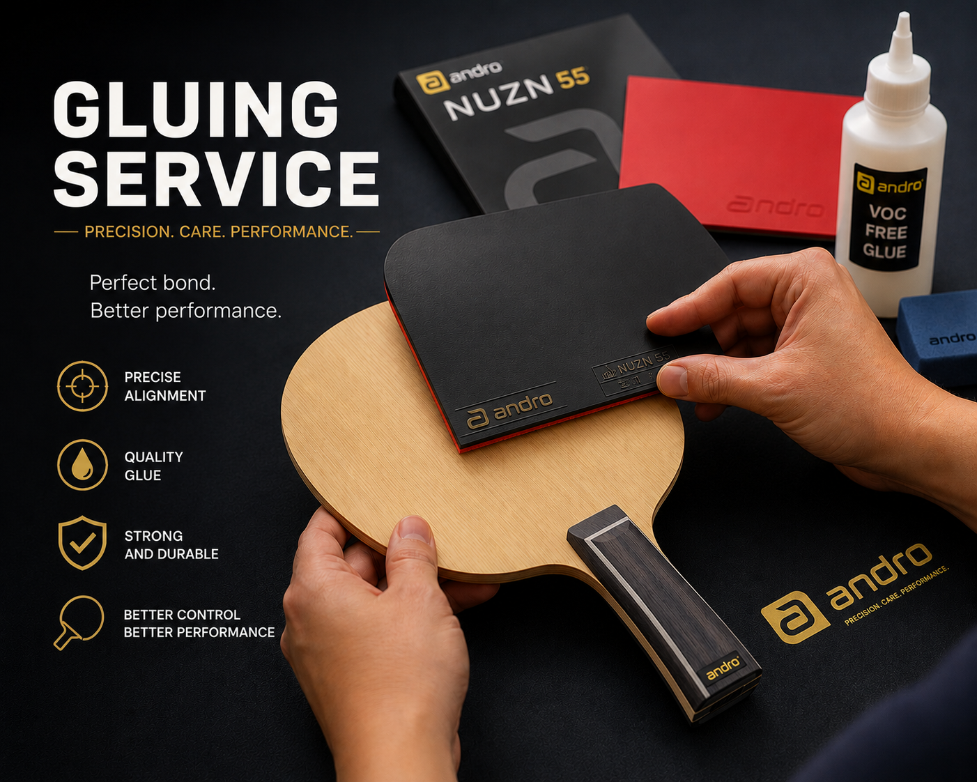 Servizio professionale di incollaggio gomme