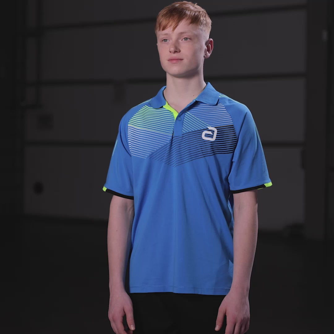 Carica video: Andro Maglia Avos Cotone blu/giallo