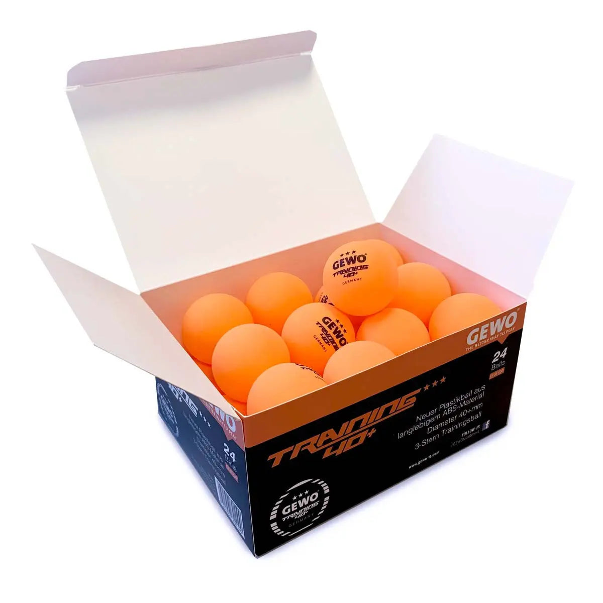 Gewo Balls Training 40+*** (24) orange Gewo SE - tabletennisstore.eu